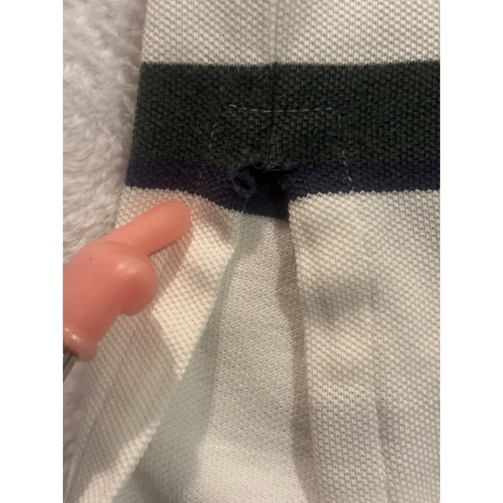 Vintage Polo Ralph Lauren Men's XL Shirt‎ Striped White Short Sleeve Preppy Logo
